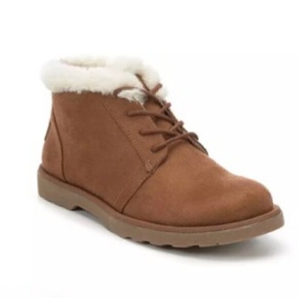 Makalu Kora Winter Booties Faux Fur Chestnut Size 7 - Picture 1 of 11